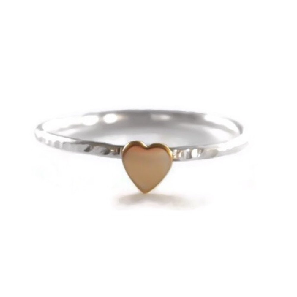 NWT Handcrafted Minimalist mixed metal 925 ring